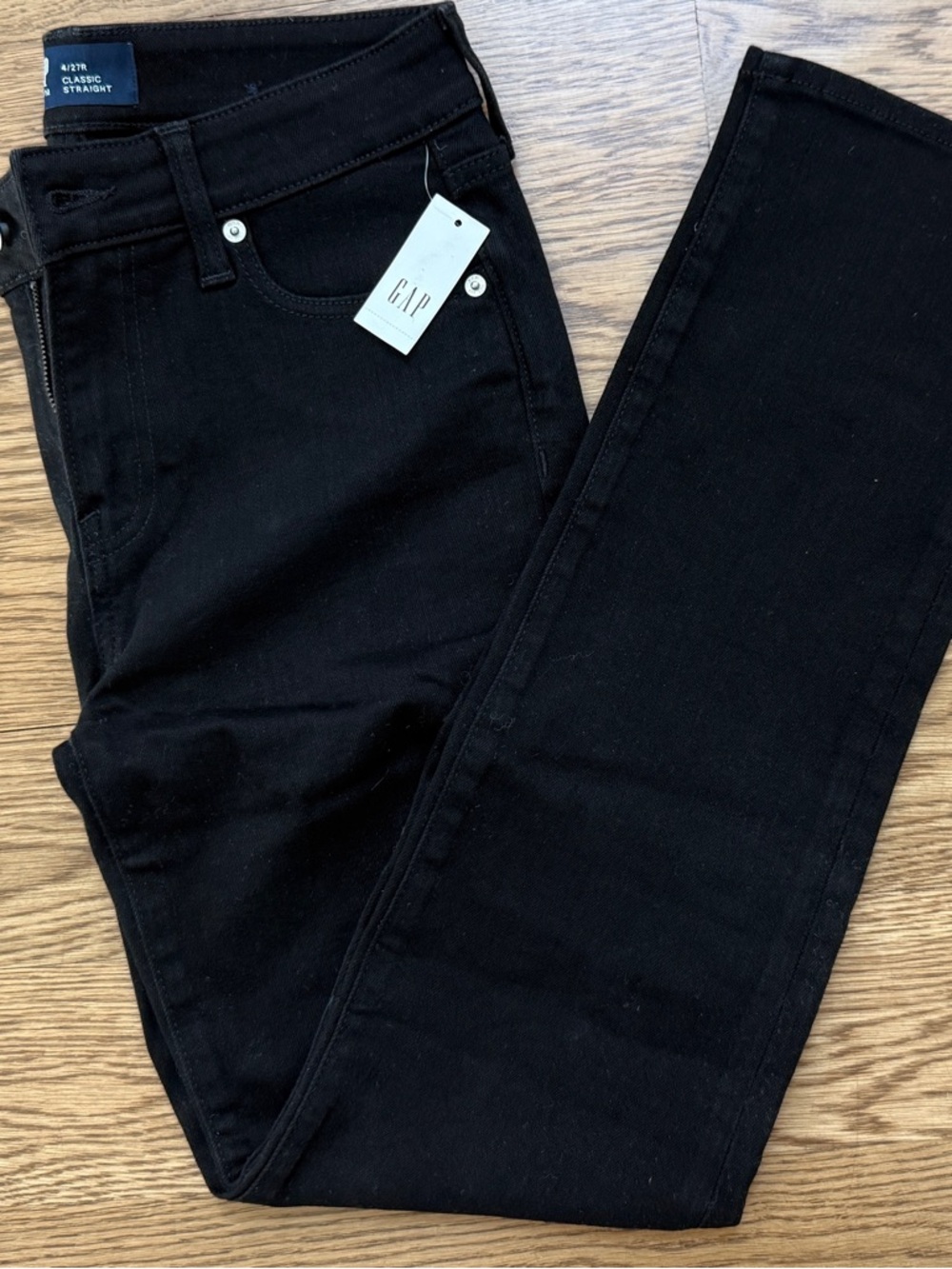 NWT! GAP Black Denim Pants with Silver Details
